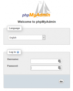phpMyAdmin - login 